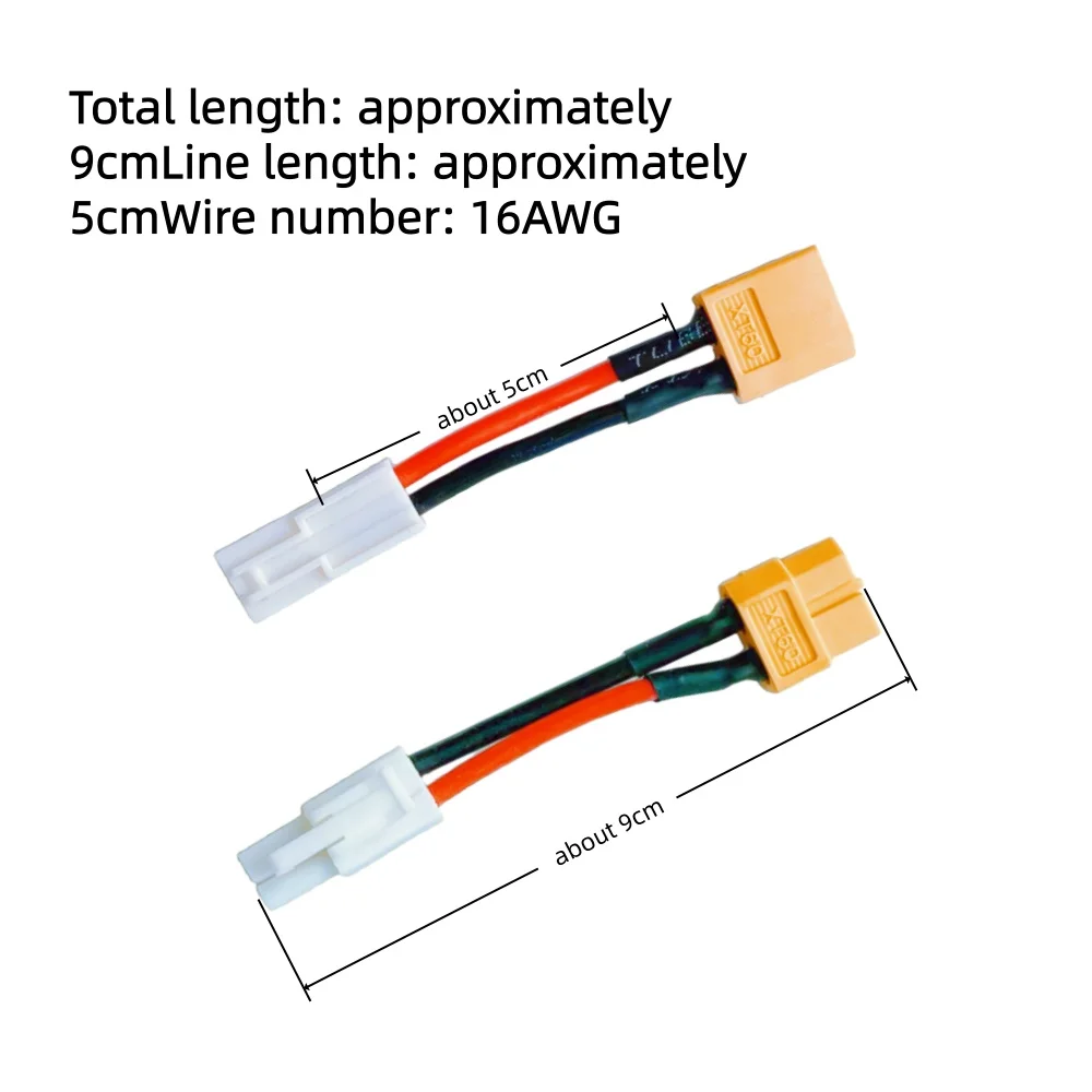 Adapter Female/Male Deans T Plug XT60 to Small Tamiya Connector Conversion Cable 16AWG For RC Drone Car Boat Quadcopter Battery
