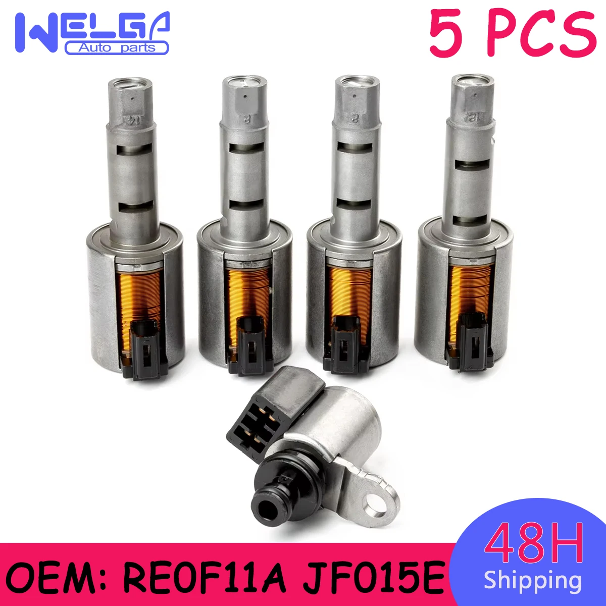 

5Pcs/Set Transmission Solenoid Kit JF015E RE0F11A CVT For Nissan Tiida Sylphy Sentra Versa Sunny Valve Body Parts