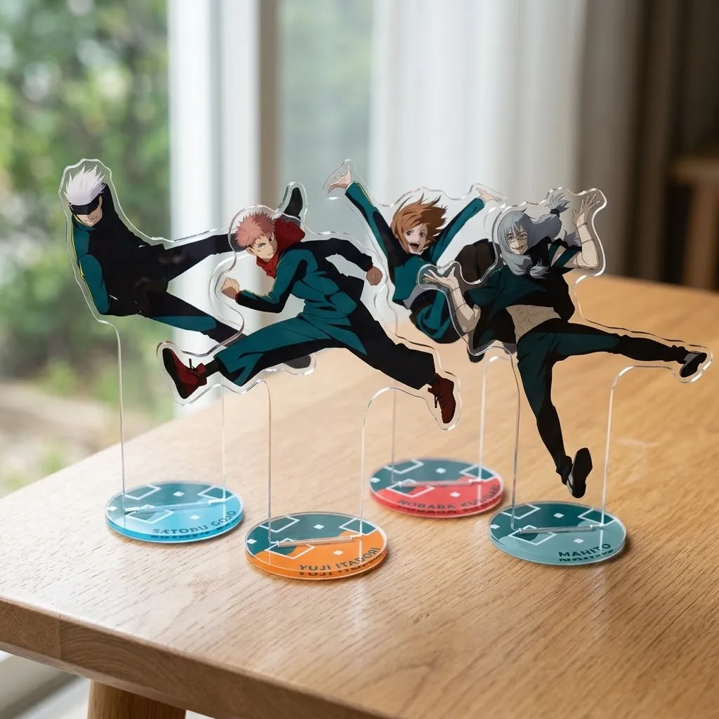 New Anime JJK Acrylic Stand Satoru Gojo Figure Desktop Kaisen Decoration Collectible Ornament Character Model Gift Keychain