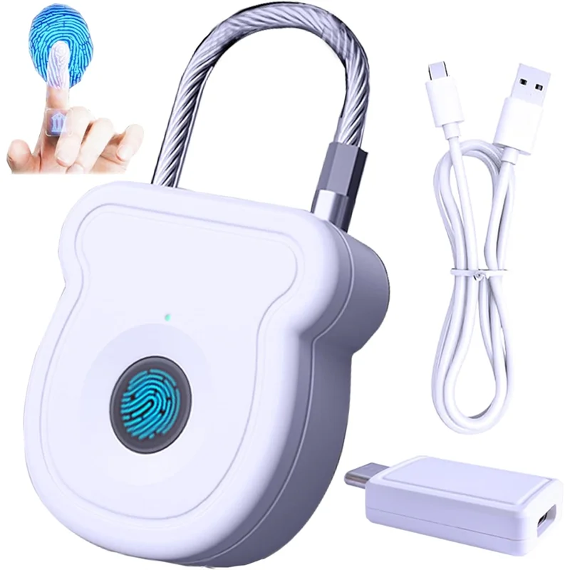 AA08-cadeado de impressão digital para armário de ginásio bloqueio biométrico keyless para saco de mala de caixa de ferramentas, combinação inteligente