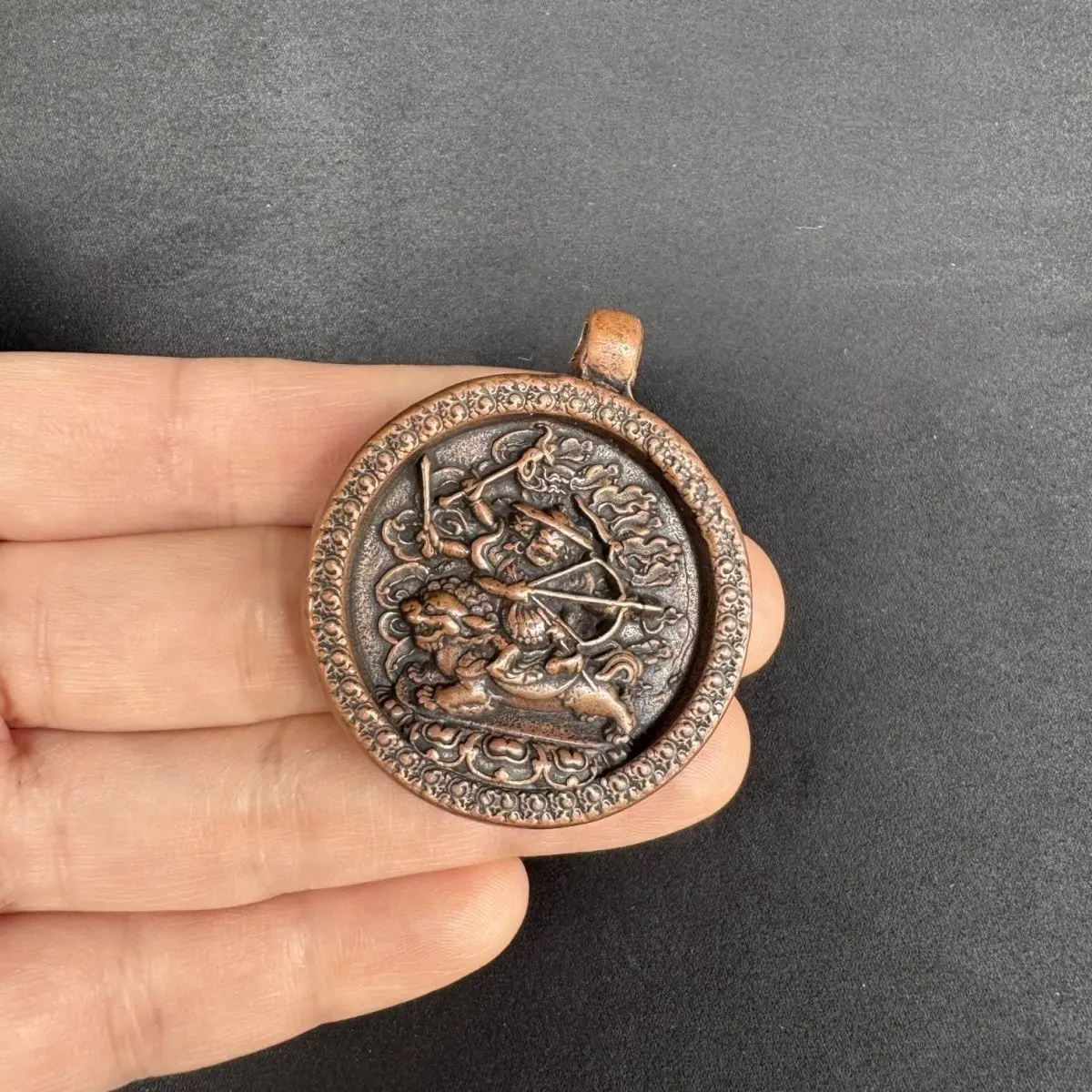 Tibet Tibetan Lion-Riding Protector Deity amulet Statues Figurines Lucky Ornaments Home Decoration gifts