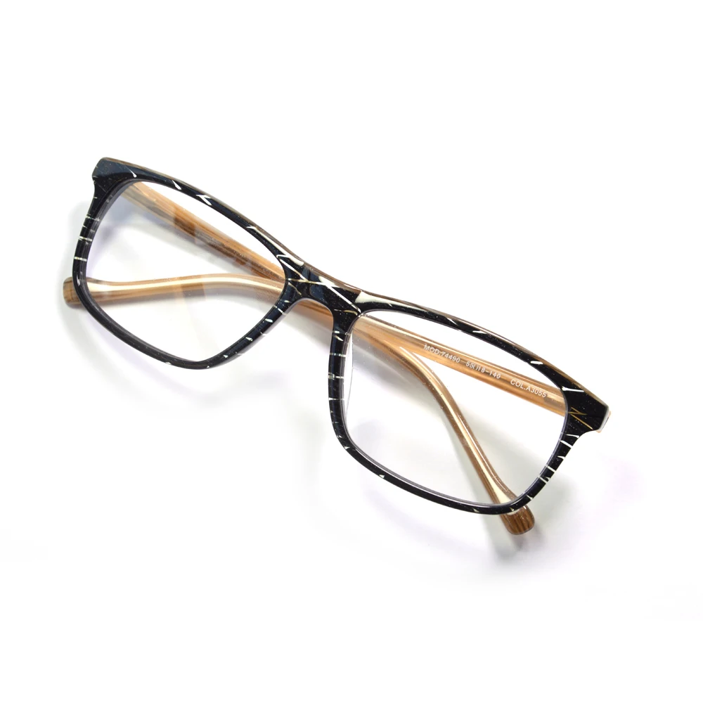 Mens Vintage Rectangle Eyeglasses Frame European Fit Handmade Lamination Acetate Precription Spectacles Trendy Black Eyewearing