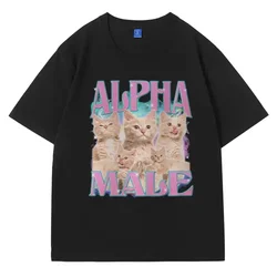 Alpha Male T-Shirt Guy Best Friend Gift Tshirts Summer Fashion Funny Meme Graphic T Shirt Short Sleeve Cute Cartoon Style Top