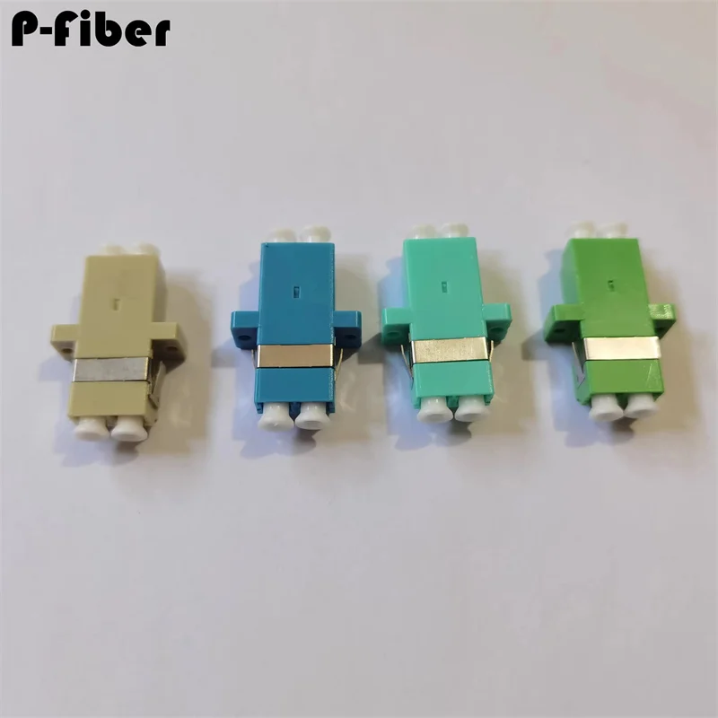 10pcs LC adapter duplex flange blue green optical fiber coupler LC/APC aqua ftth MM OM3 fiber optic P-FIBER