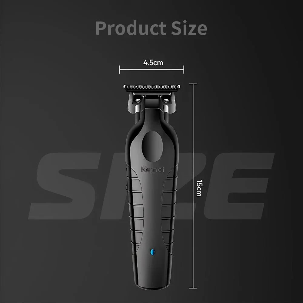 Kemei 2299 Barber Cordless Hair Trimmer 0mm Zero Gapped Carving Clipper Detailer Professional Electric Finish Cutting Machine