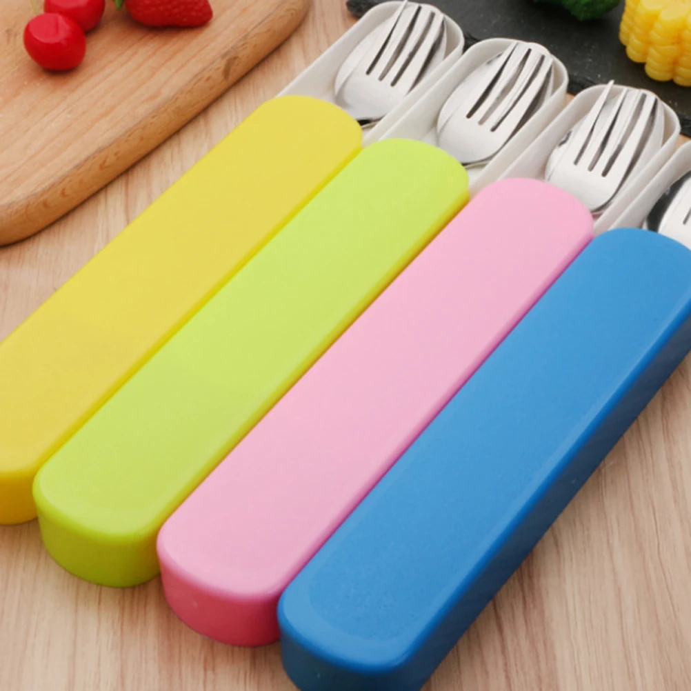 

Portable Tableware Box Plastic Compact Size Pull Type Storage Case For Spoon Forks Chopsticks Travel Camping