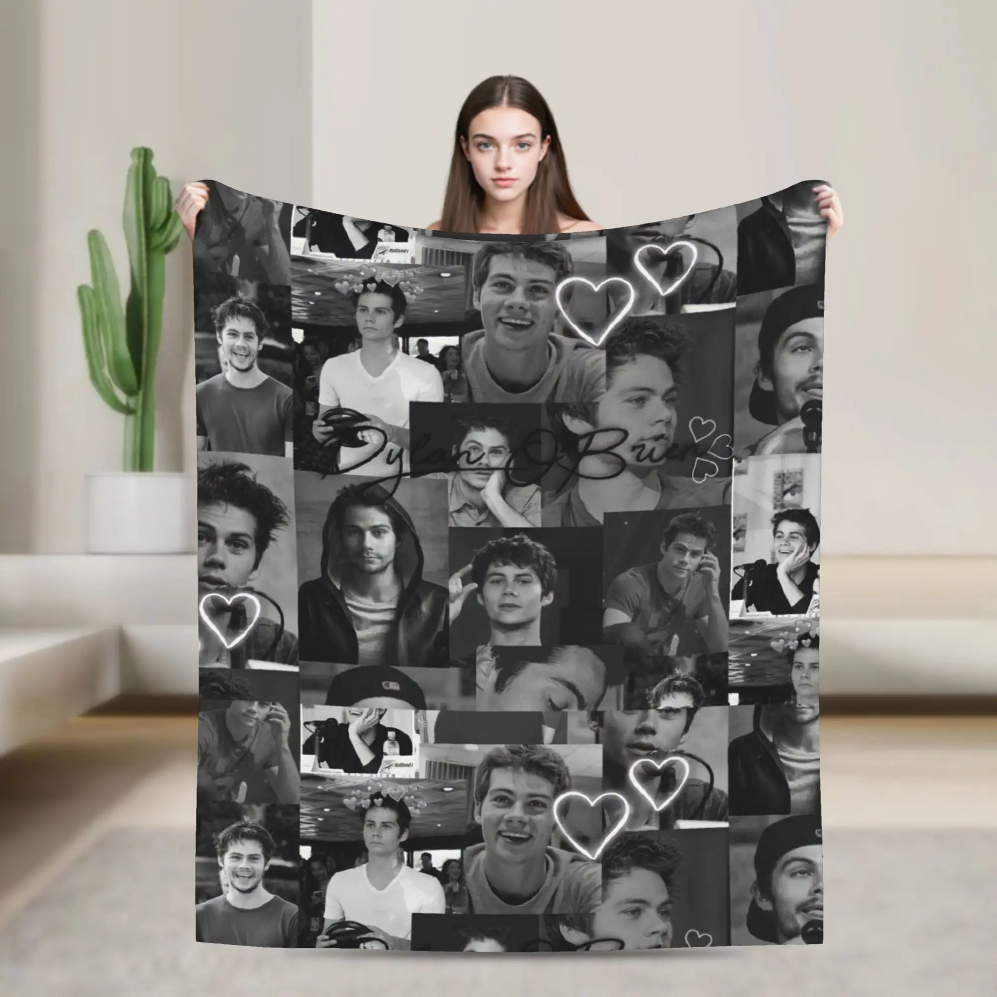 Dylan O'Brien Blanket  Flannel Funny Warm Throw Blankets for Coverlet Autumn/Winter