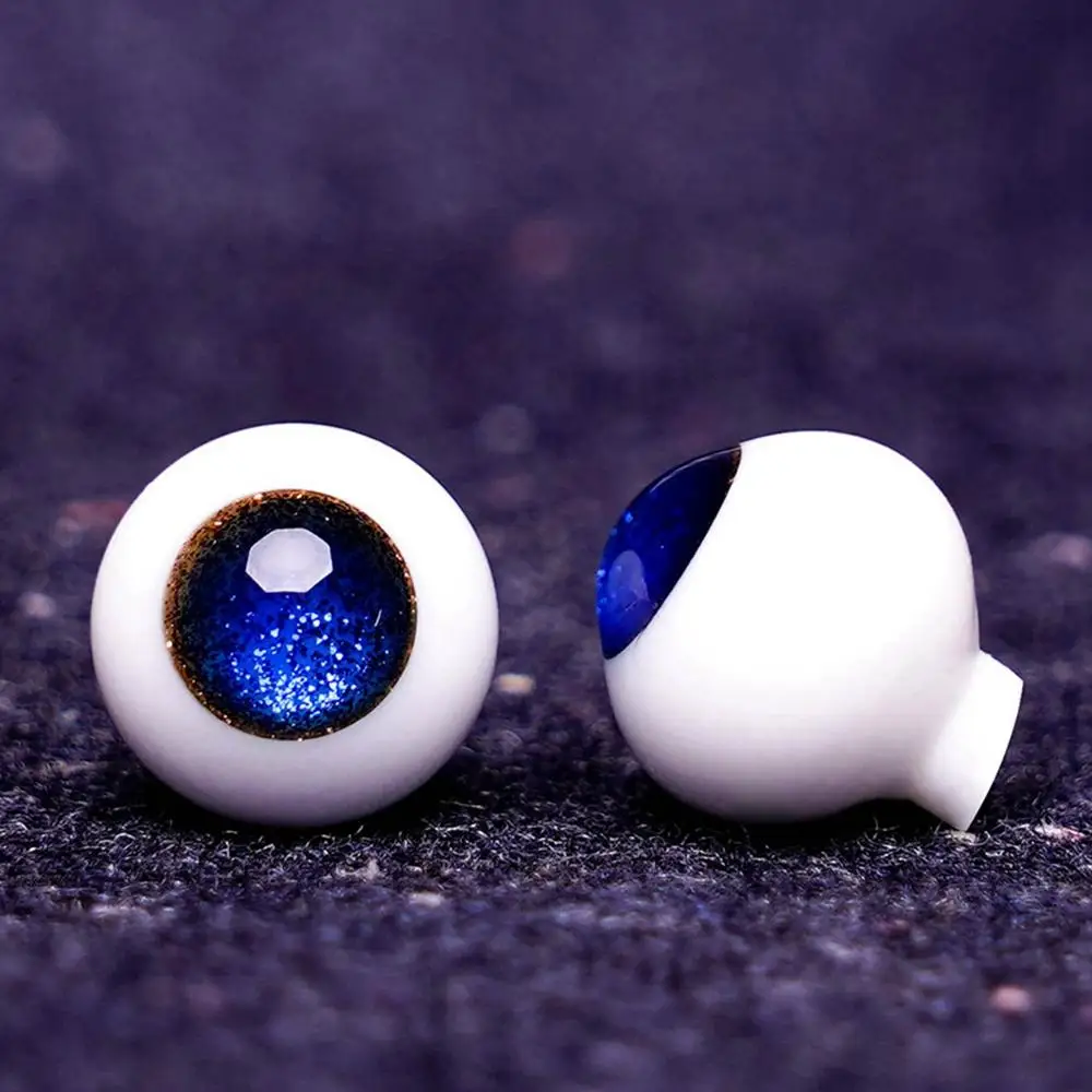 Ojos de cristal azul y negro para muñeca BJD, 8mm, 10mm, 12mm, 14mm, accesorios para manualidades, juguete de animales de seguridad