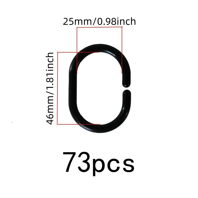 73 pcs Bathroom Drapery Rings with Durable Plastic Body, ideal for Home Toilet Partition and Moist Environment