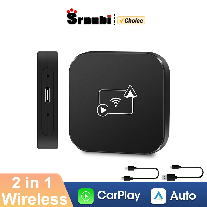 Srnubi-Carplay andoid Dongle التلقائي ، محول سلكي إلى لاسلكي ، صندوق ذكي ، أودي ، تويوتا ، نيسان ، كيا ، فورد ، أوبل ، هيونداي ، 2 في 1 #1