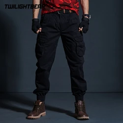 High Quality Khaki Casual Pants Men Tactical Joggers Camouflage Cargo Pants Multi-Pocket Fashions Black Army Trousers Work Wear