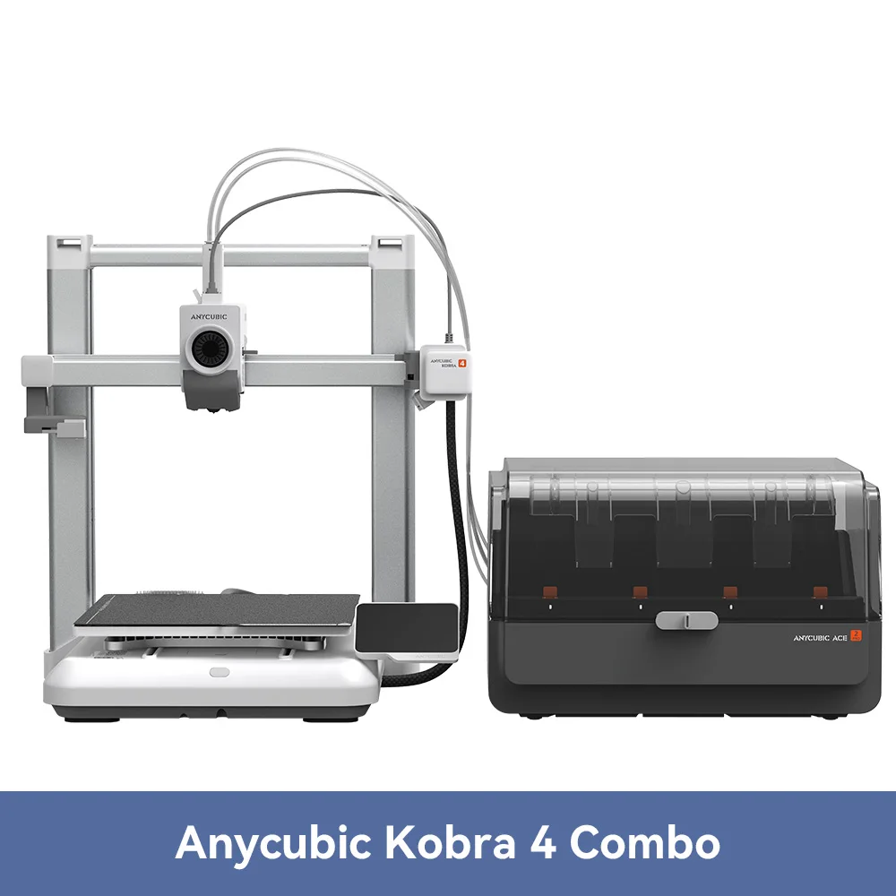 ANYCUBIC Kobra 4/Kobra 4 Combo 600mm/s Schnelldruckender Mehrfarben-3D-Drucker Bis zu 8 Farben Automatische Nivellierung APP-Steuerung FDM 3D-Drucker