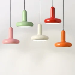 Nordic Macaron Small LED Pendant Lamp Modern Cream Style Bedroom Bedside Light Simple Restaurant Bar Dining Room Decor Hang Lamp