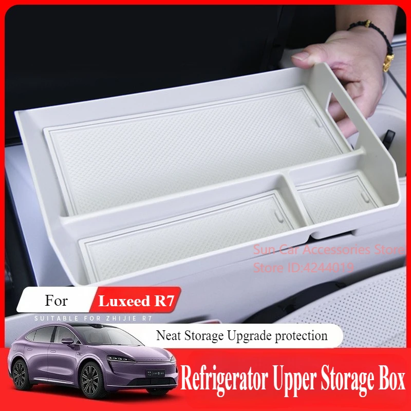 

For Luxeed R7 Central Control Armrest Case Refrigerator Upper Storage Box Car Interior Modificatio Accessories