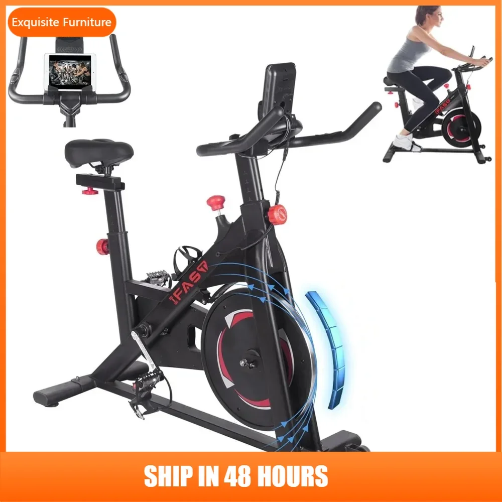 

Black Stationary Bikes for Home Spin Indoor Exercise Bike with LCD Monitor and Comfortable Seat Cushion for Home Gym Cardio