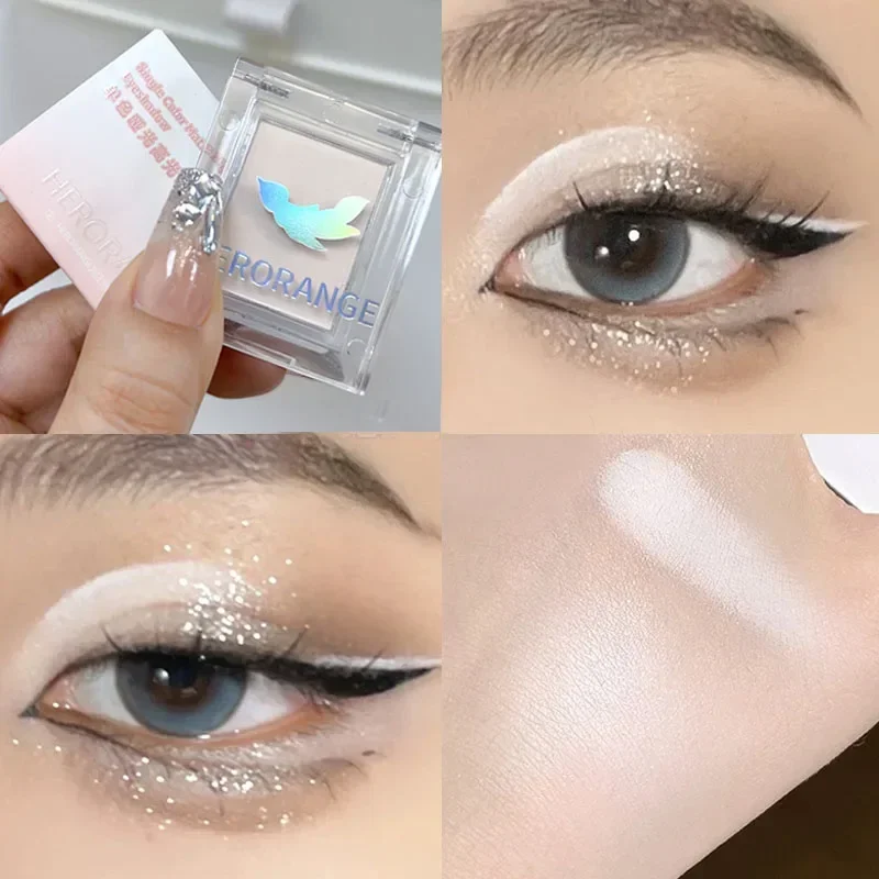 Monochrome Eyeshadow Highlighter Power Pigment Waterproof Matte White Long Lasting Brightening Face Lift Contouring Blush Makeup