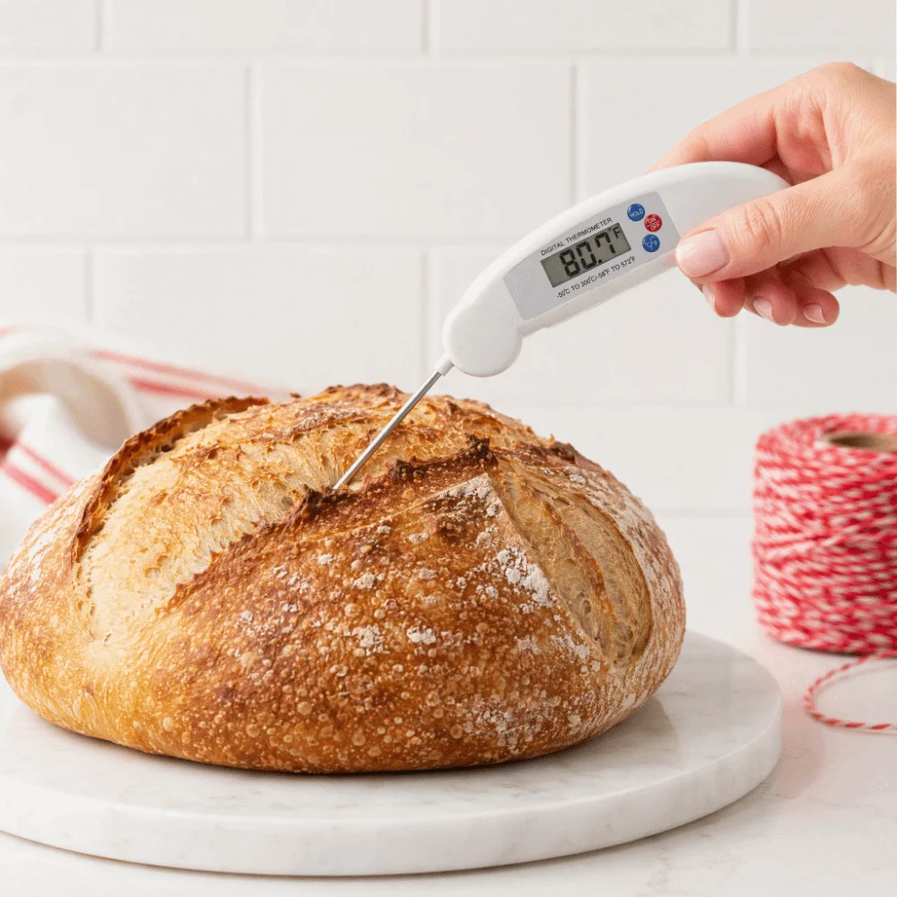 ABS Stainless Steel Digital Food Thermometer Foldable Probe Fast Measurement Instant Read Thermometer White Red