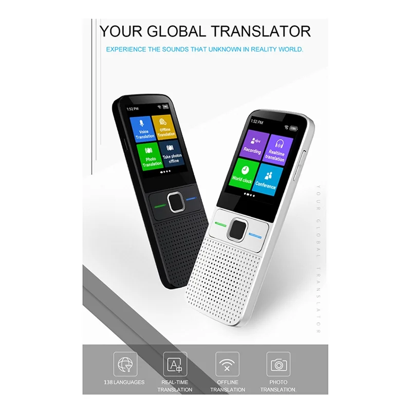 

New!!T10 Smart Voice Translator Instant Real-Time Translation 137+ Languages, Powered Offline Capabilities A