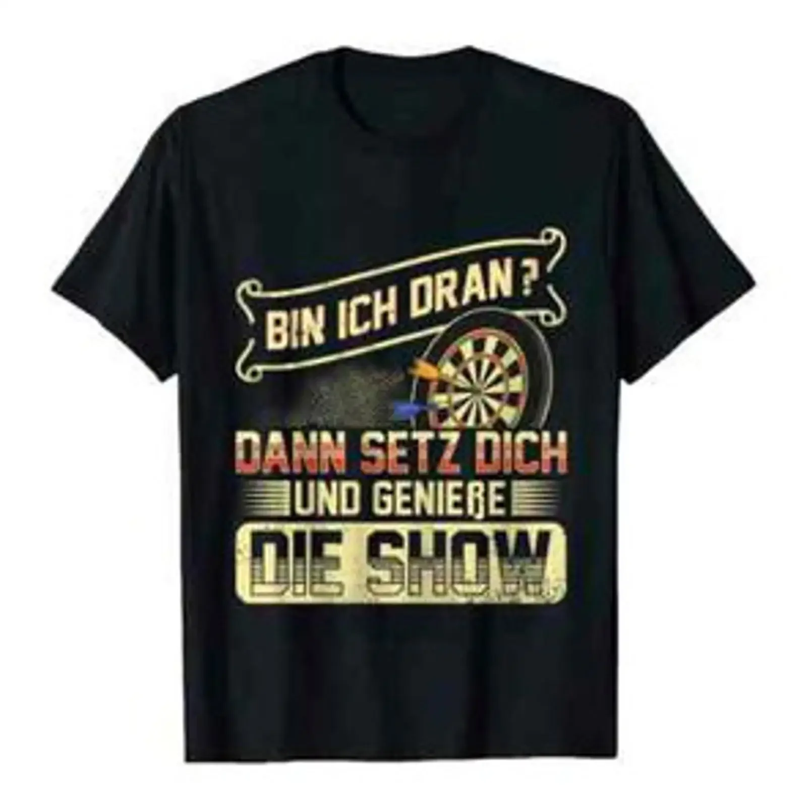 Herren T Shirt Bin ich Dran dann setz dich und genieße die Show coole Fun vintage Washed Breathable Soft Slightly Casual homme