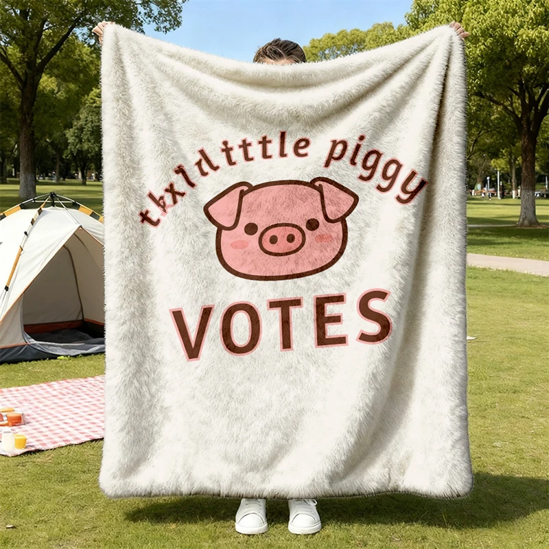 Quiet Piggy Flannel Blanket Comfy Blanket Radical Feminist Soft Blanket Foxtrot Delta Tango Eat The Rich Not My Presiden