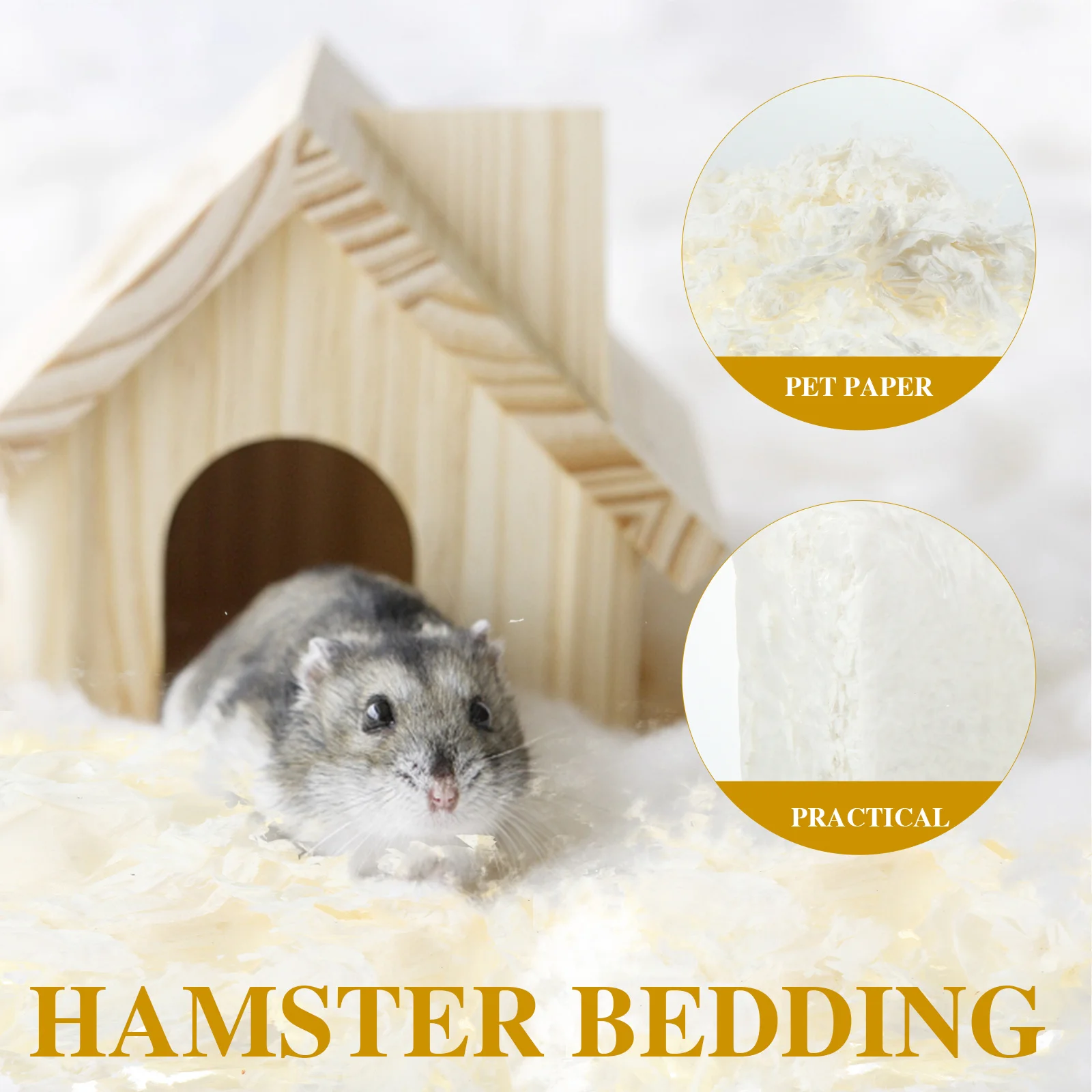 

1Pack Paper Bedding Absorbent Soft Wood Chips Small Pet Hamster Rabbit Cage Liners Hamster Shavings Pet Paper Bedding