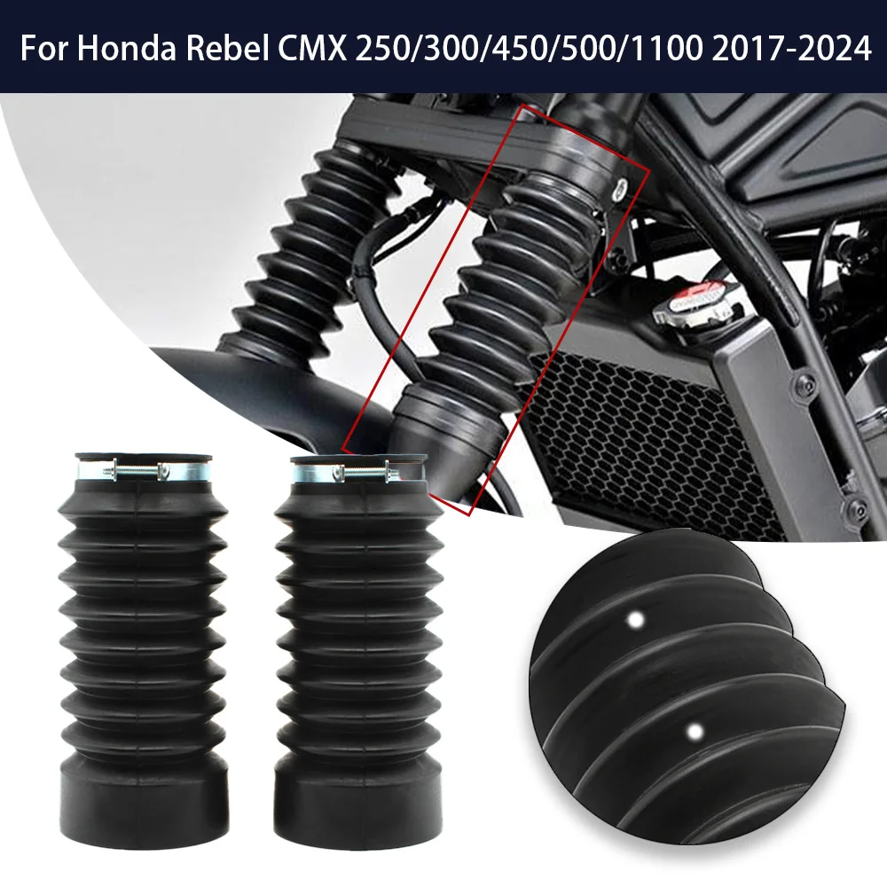 Motorcycle Front Fork Boot Tube Slider Shock Absorber Protection Cover Gaiters For Honda Rebel Series Rubber Accessories Moto