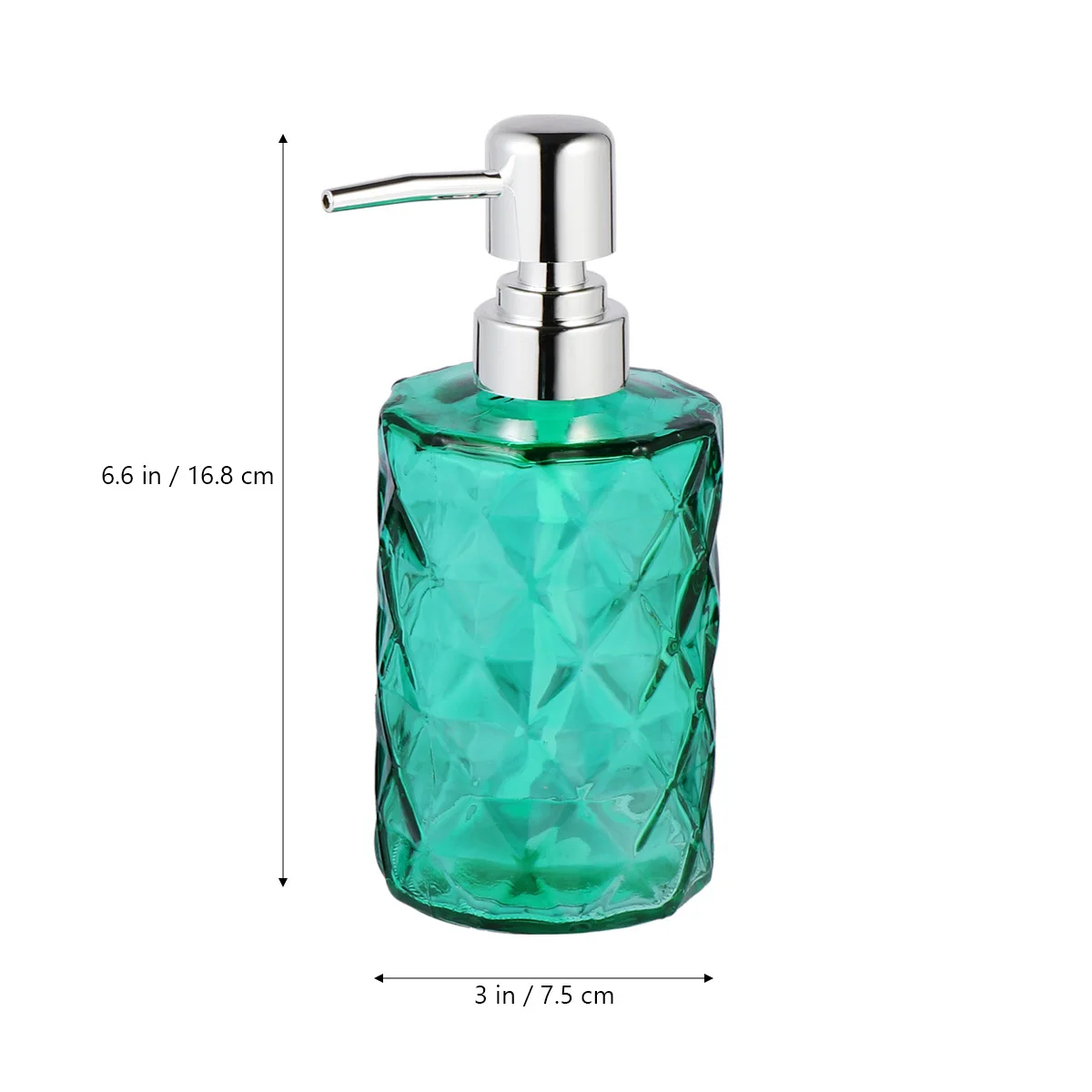 

2Pcs Diamond Stripe Empty Glass Bottles Press Pump Dispenser Refillable Shampoo Lotion Storage Shower Gel Holder