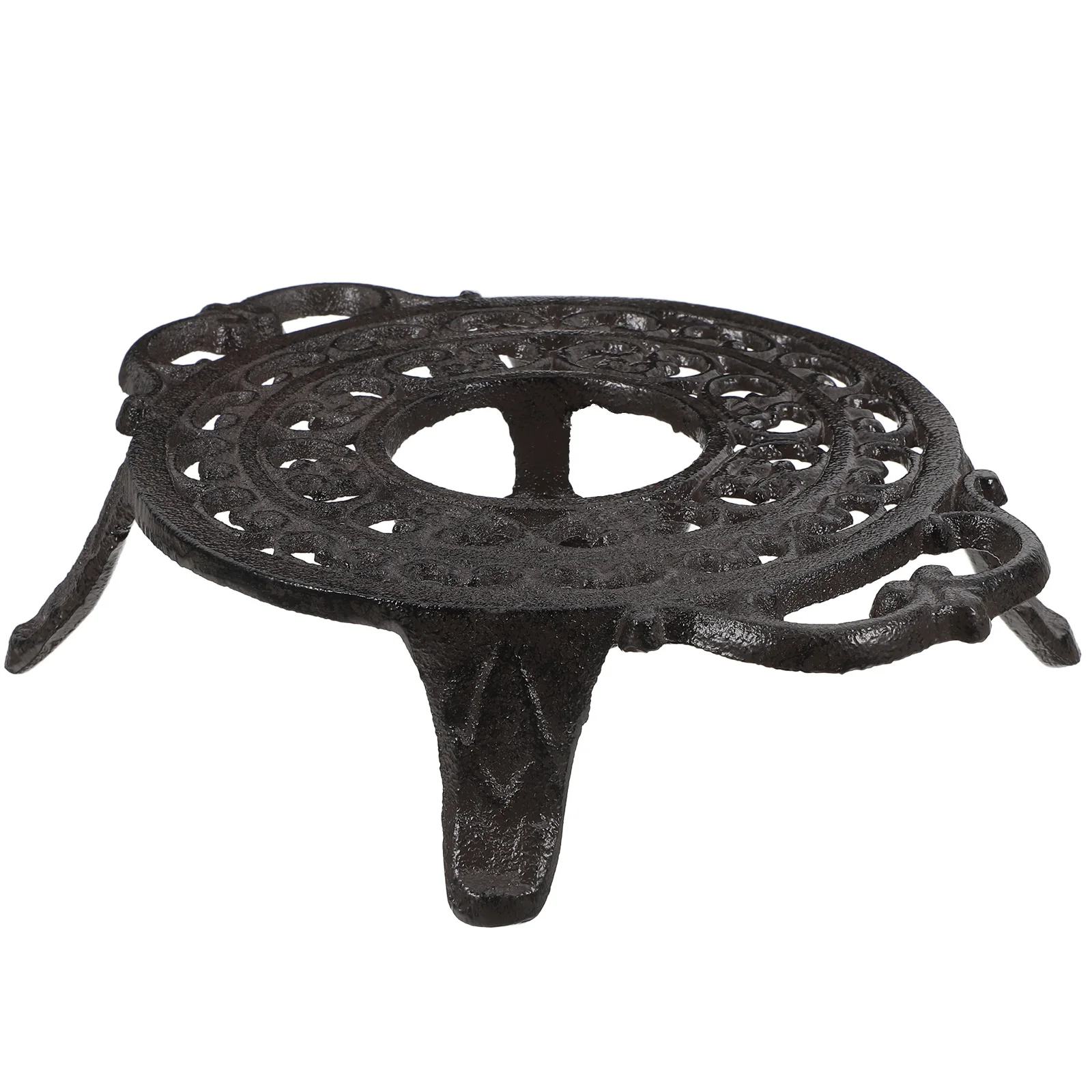 

Cast Iron Tripod Dual Handle Coffee Pot Desk Coasters Warmer Milk Heater Holder Coaster Table Accessories