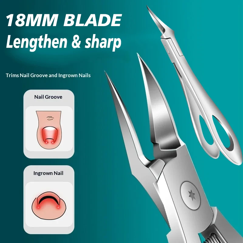 

Кусачки для ногтей с изогнутыми лезвиями для обрезки толстых, вросших и припаронихийных ногтей, ножницы для маникюра и педикюра, инструменты для ухода за ногтями