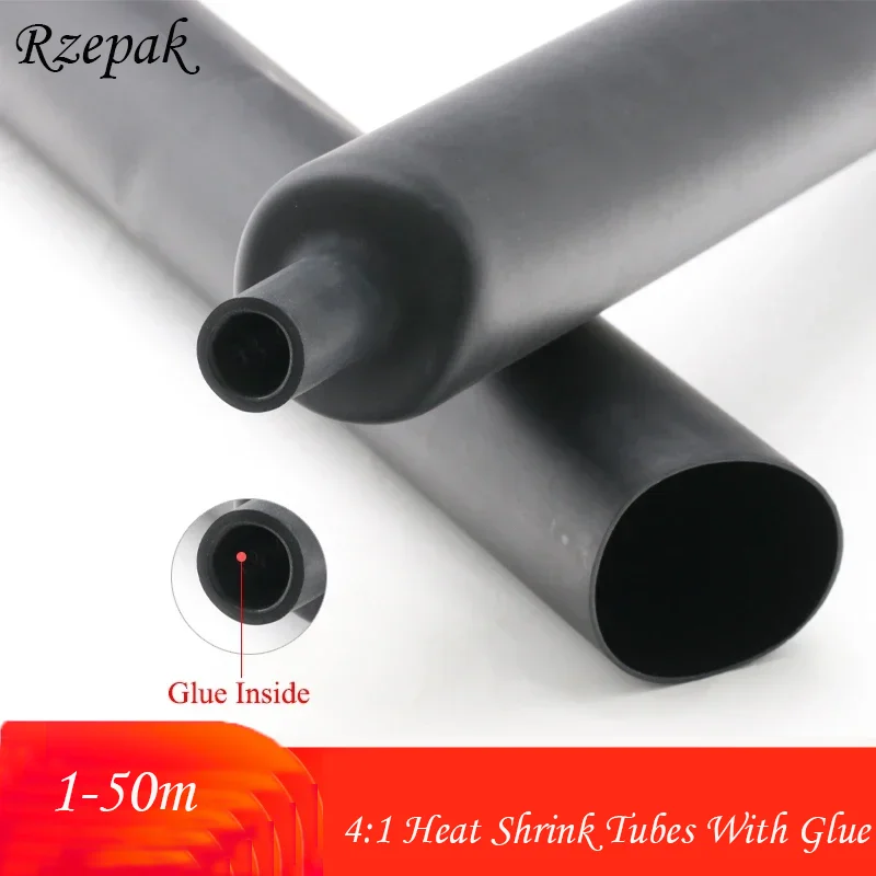 

1-50m 4:1 Dual Wall Heat Shrink Tubing - Adhesive Lined - Available Diameters: 4, 6, 8, 12, 16, 20, 24, 40, 52, 72mm