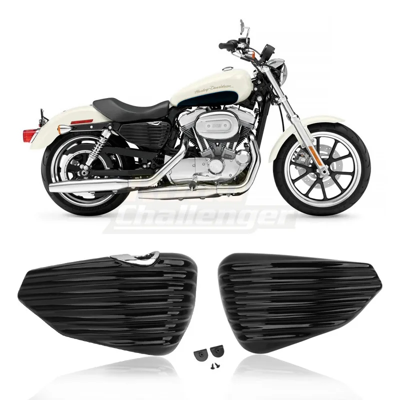 Black Motorcycle Side Oil Tank Cover Battery Cover Fits For Harley Sportster XL883 XL1200 2004-2013 12 11 10 09 08 07 06 05