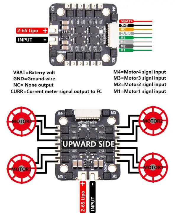 JHEMCU EM 40A BLHeli_S 2-6S ESC - Mini 20x20 EM-40A Speed control BLHeli_S firmware BlueJay for FPV RC car geprc iflight FC
