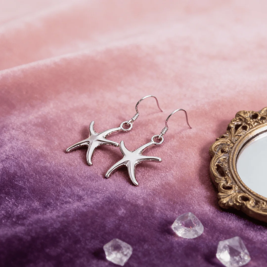 Hot Sale solid 925 Sterling Silver Hyperbole starfish Earrings for Women Fashion party wedding accessories Holiday Gifts Jewelry
