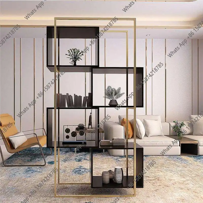 

Italian Light Luxury Shelf Simple Modern Art Stainless Steel Bookshelf Floor Wrought Iron Office Bookcase Display Shelfcc
