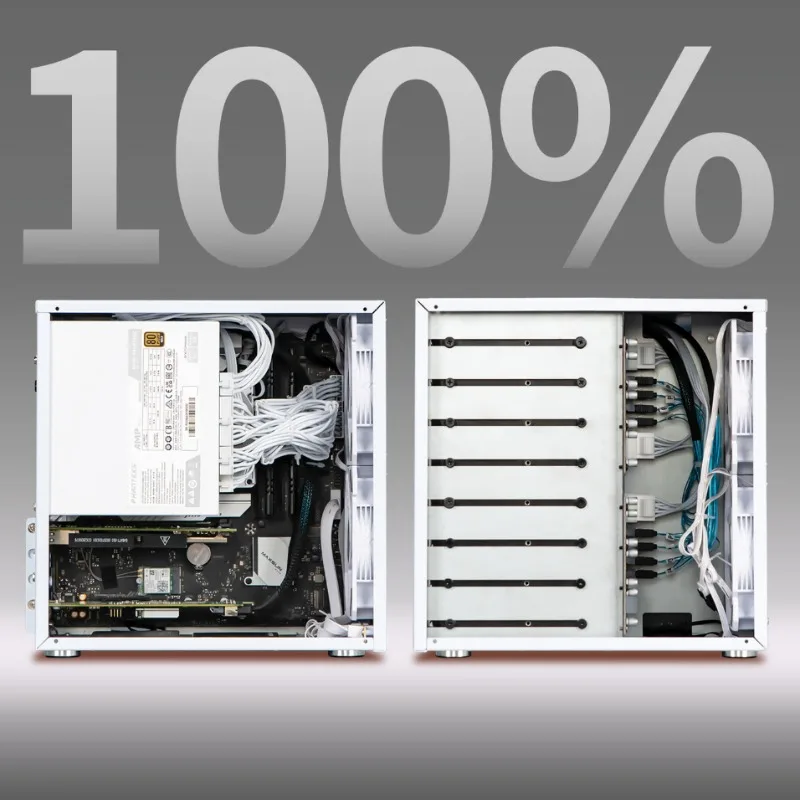 Sagittarius 8-Bay NAS Chassis 21.8L Compact Storage Computer Case Support ATX PSU MATX Motherboard PCIE Backplane