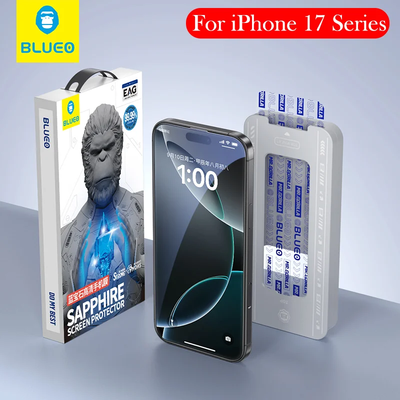 Blueo Sapphire Glass For iPhone 16 17 18 Pro Max Screen Protector for iPhone 18 17 16 PRO