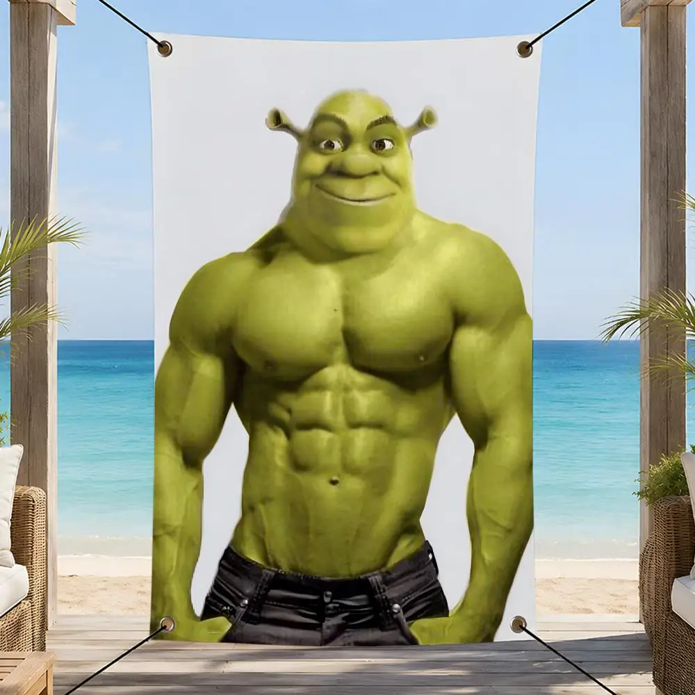 Film-Animations-Komödie Shrek Flaggen Innen- und Außendekoration Banner für Wand, Garten, Hof, Veranda, Terrasse, Haus, Party-Dekoration – Detail 4