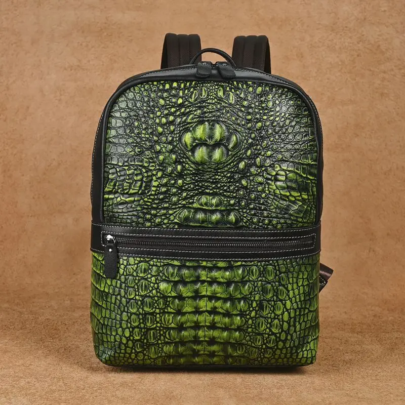New Brand Natural Cowskin Genuine Leather Men's Backpack Vintage Large Capacity Shoolbag Boy Laptop Backpacks Computer Bag