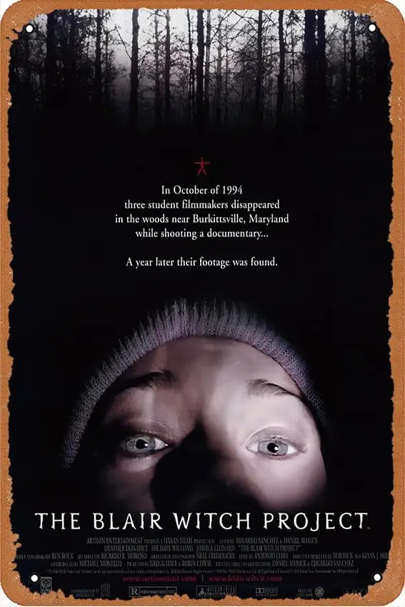 The Blair Witch Project Movie Poster Retro Metal Tin Sign Wall Home Wall Art Metal Tin Sign,cave,bar,Club, Metal Tin Sign 8x12 I