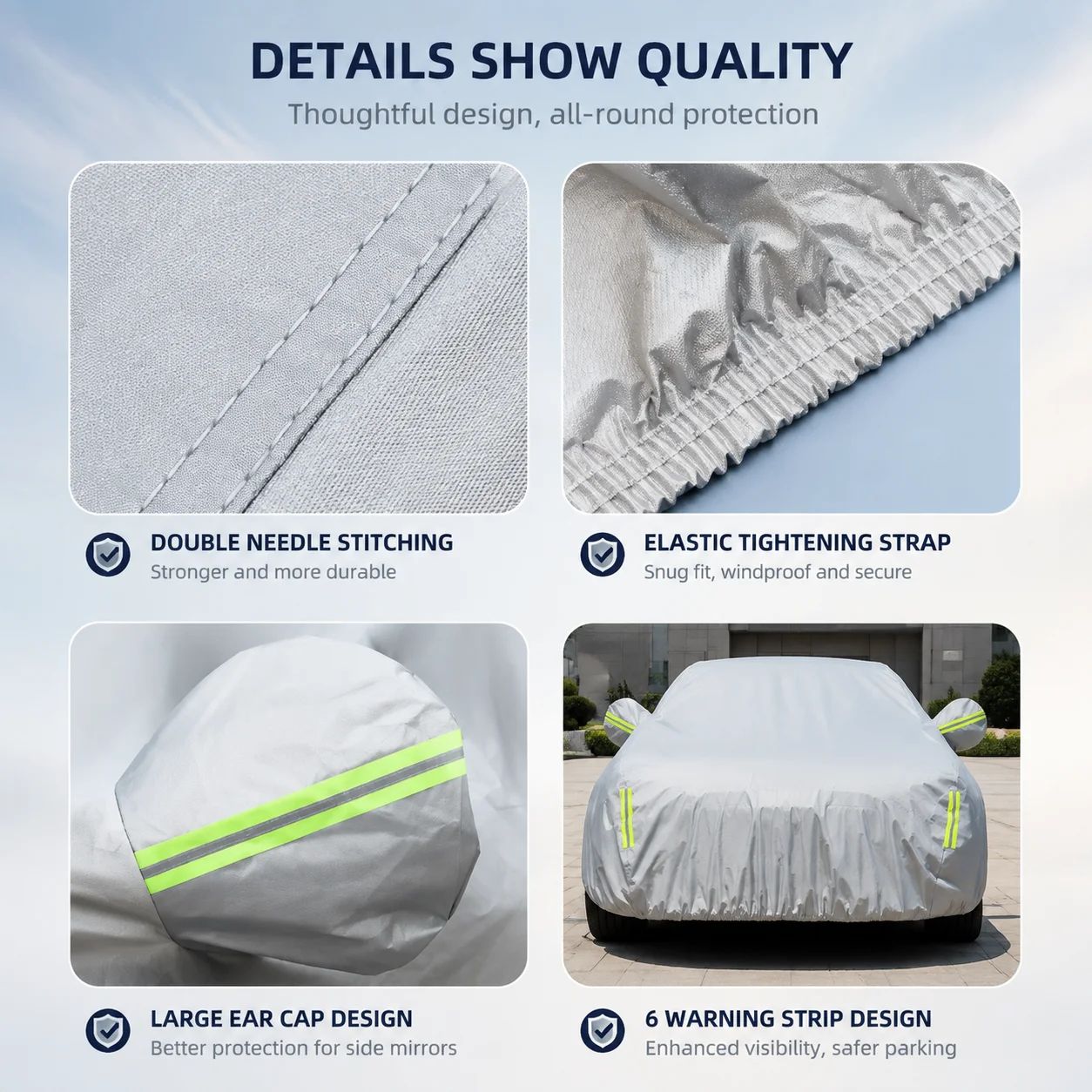 Portable Outdoor Silver Car Cover For Toyota Camry 1982-2024 Lightweight, Dust Leaf Block, UV Protection, Heat Reflective