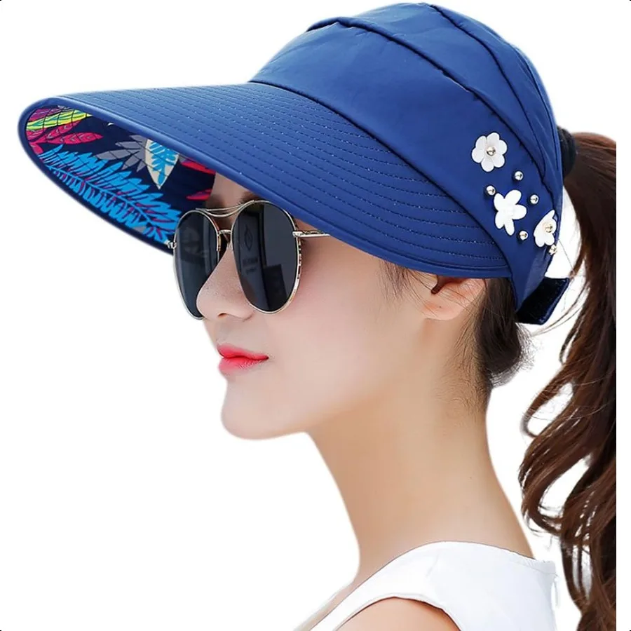 

HINDAWI Sun Hats for Women Wide Brim Sun Hat UV Protection Caps Floppy Beach Packable Visor