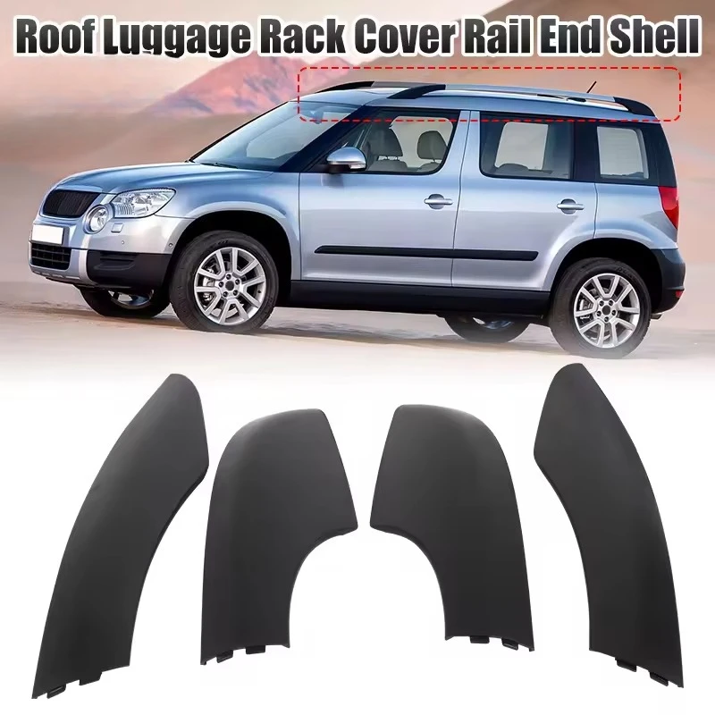 For Skoda Yeti SUV 2009-2018 Roof Luggage Bar Rail End Shell Cover Replacement 5LD860146-GT5 5LD860145-GT5 Roof Rack Cover