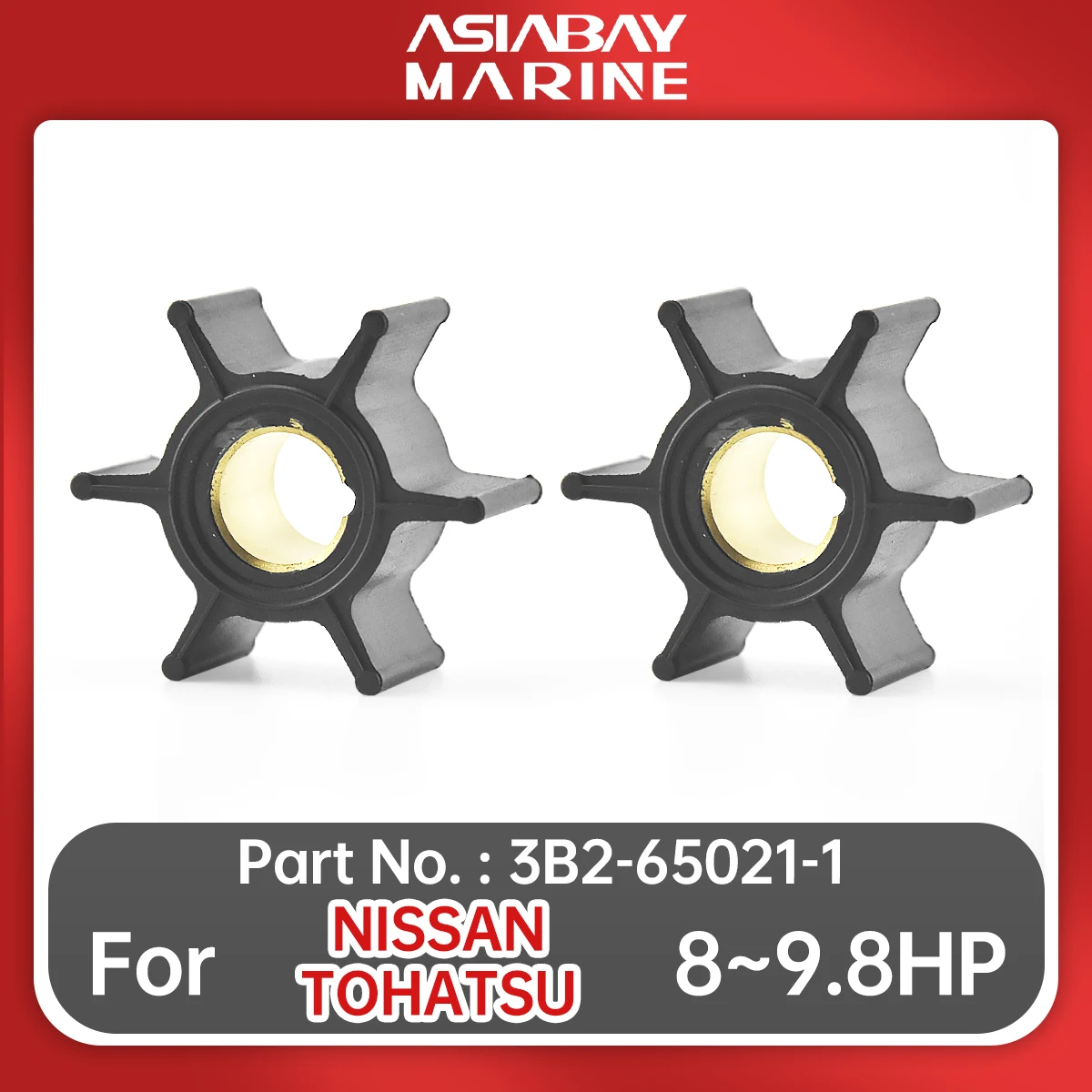 3B2-65021 Water Pump Impeller For Nissan Tohatsu Outboard Motor Engine 8hp 9.8hp Boat Parts 3B2-65021-1 Hangkai 9.8HP