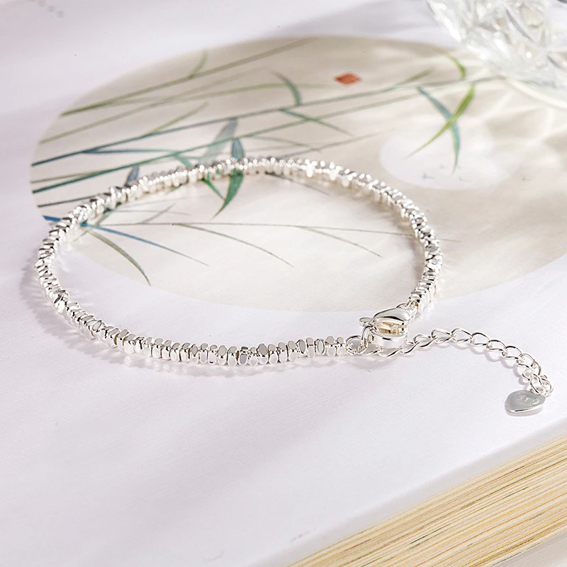 VENTFILLE 925 Sterling Silver Crushed Silver Bracelet For Women Girl Gift Irregular Jewelry Accessories Dropshipping Wholesale