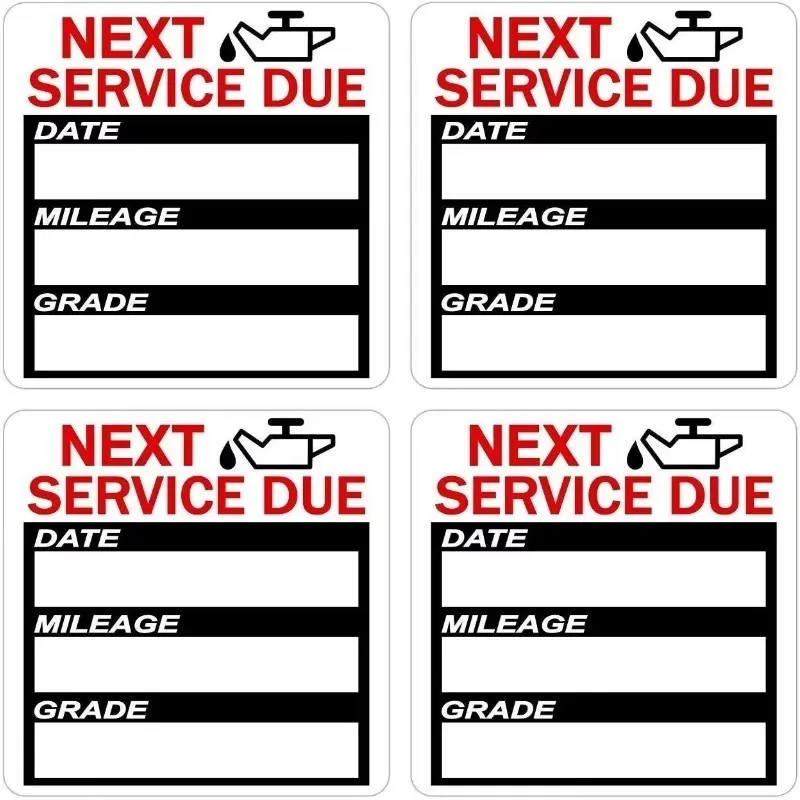 2in/5cm Oil Change Maintenance Service Reminder Stickers Window Rectangle Adhesive Labels Car Sticker 