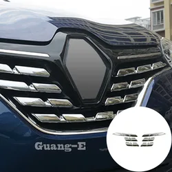 Car Cover Protection Detector ABS Chrome Trim Front Up Grid Grill Grille Racing 7pcs For Renault Kadjar 2016 2017 2018 2019 2020