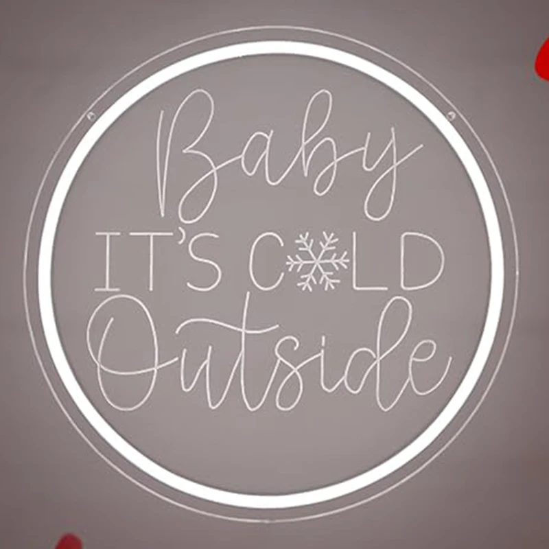 

Неоновая вывеска Baby It Cold Outside, рождественская вывеска с регулируемой яркостью, настенный декор для зимнего рождественского душа, вечеринки для окна
