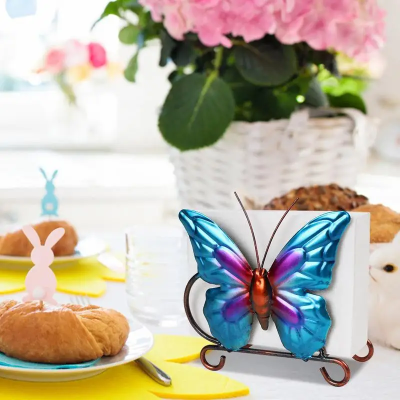 Coffee Shop Butterfly Toilet Roll Paper Tissue Holder Animal Metal Storage Rack Nordic Simple Ornament Home Decor Accessories