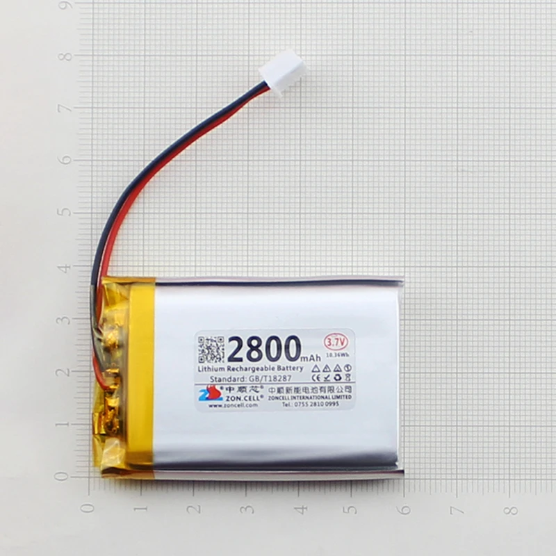 リチウムポリマー電池,ワイヤレス,Bluetooth,ポータブルデバイス用,3.7v,2800mah,1セットあたり2個