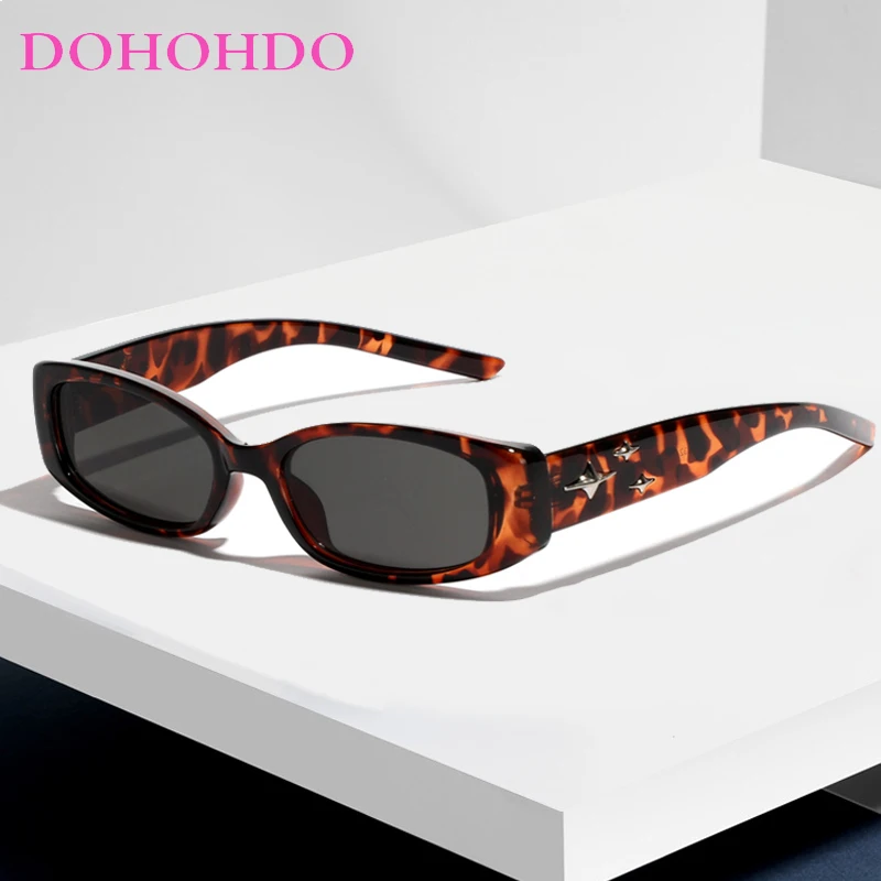 

DOHOHDO Vintage Small Frame Rectangle Sunglasses For Women Men 2024 Trendy Sun Glasses Female Y2K Shades Outdoors UV400 Shades